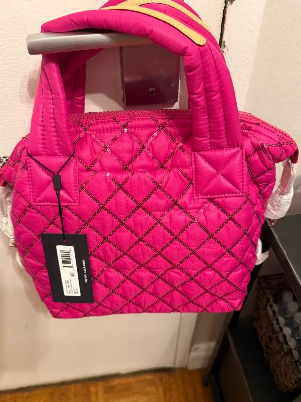 MZ Wallace Sutton Deluxe Size S Fuchsia with Sequin NWT - Picture 4 of 9